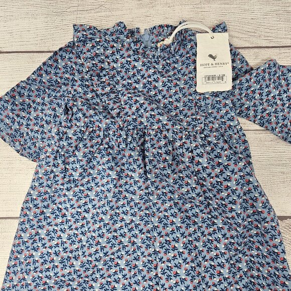 NWT Hope & Henry Ruffle Trim Dress Organic‎ Cotton Girls SIze 6-12 months - Picture 6 of 12